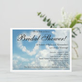 Hart in de wolken, bruids douche uitnodigingen (Staand voorkant)