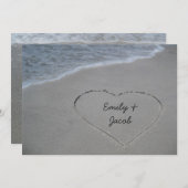 Hart in de Zand Beach Jubileum Party nodigt uit Kaart (Voorkant / Achterkant)