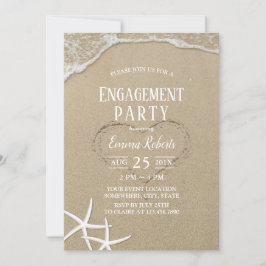 Hart in de zand Beach Wedding Engagement Party Kaart