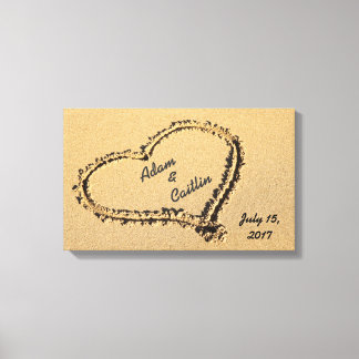 Hart in de zand Canvas Art Print