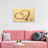 Hart in de zand Canvas Art Print (Insitu (Woonkamer))