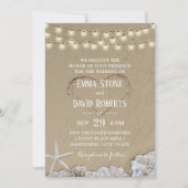 Hart in de Zand Rustic Beach Wedding Kaart (Voorkant)