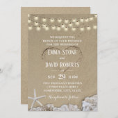 Hart in de Zand Rustic Beach Wedding Kaart (Voorkant / Achterkant)