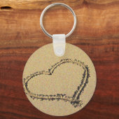 Hart in de zand-sleutelring sleutelhanger (Voorkant)
