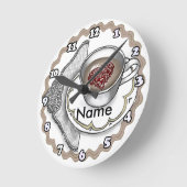 Hart in een bekerklok ronde klok (Hoek)