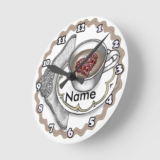 Hart in een bekerklok ronde klok (Hoek)