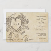 Hart in een Boom Camping Wedding Invitations Kaart (Voorkant)