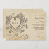 Hart in een Boom Camping Wedding Invitations Kaart (Voorkant / Achterkant)