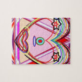 Hart in een driehoek - Liefde, kus, sterren Legpuzzel (Horizontaal)