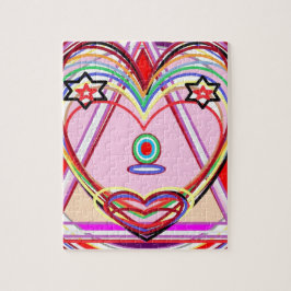 Hart in een driehoek - Liefde, kus, sterren Legpuzzel