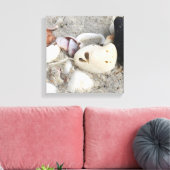 Hart in een het canvasdruk van Shell 12x12 omlijst Canvas Afdruk (Insitu (Woonkamer))