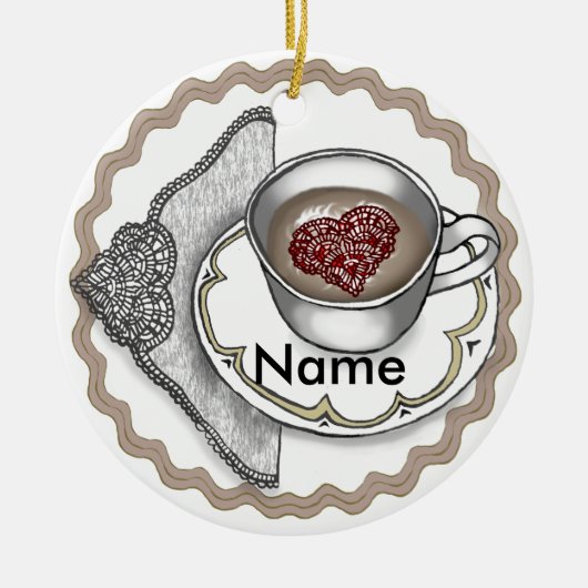 Hart in een kopje Ornament (Voorkant)