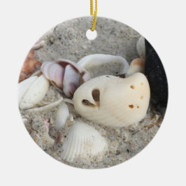 Hart in een Shell Gepersonaliseerd sierlijk Keramisch Ornament