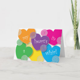 Hart in een wervelende Valentijn Feestdagen Kaart