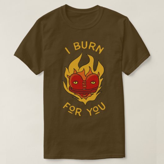 Hart in Flames Badge Tattoo Art T-shirt (Design voorkant)