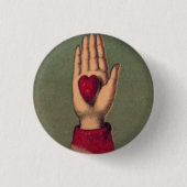 Hart in hand 1-inch ronde Button (Voorkant)