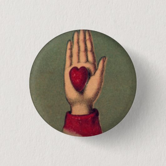 Hart in hand 1-inch ronde Button (Voorkant)