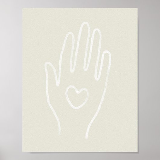 Hart in Hand Art Print - Eierschaal (Voorkant)