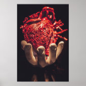 Hart in Hand Print, Poster papier (mat)lijst opt (Voorkant)