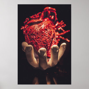 Hart in Hand Print, Poster papier (mat)lijst opt