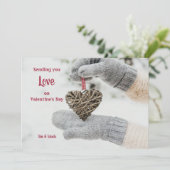 Hart in Hand Valentijnsdag Kaart (Staand voorkant)