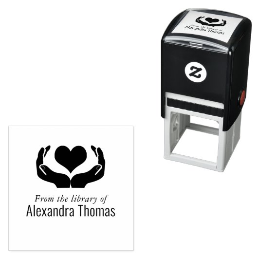 Hart in Handen Bibliotheek Boeknaam Zelfinktende Stempel (In situ)