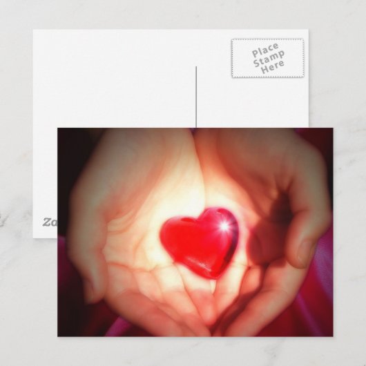 Hart in handen briefkaart (Voorkant / Achterkant)