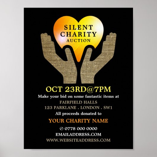 Hart in handen, Silent Charity Auction Event Poster (Voorkant)