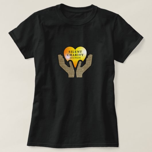 Hart in handen, Silent Charity Auction Event T-shirt (Design voorkant)