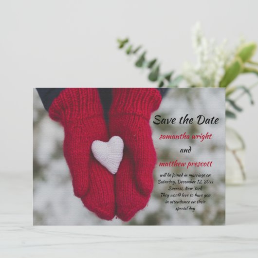 Hart in handen Sparen de Aankondiging van de Datum (Staand voorkant)