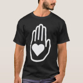 Hart in handsymbool t-shirt (Voorkant)