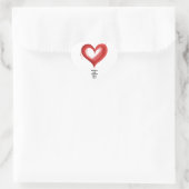 Hart in hart, aanpassen met eigen tekst, Hart Sticker (Tas)