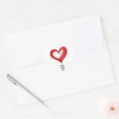 Hart in hart, aanpassen met eigen tekst, Hart Sticker (Envelop)