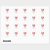 Hart in Hart, Aanpassen met Eigen Tekst, Sticker (Vel)