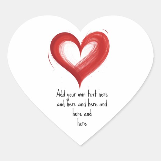 Hart in Hart, Aanpassen met Eigen Tekst, Sticker (Voorkant)