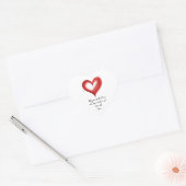 Hart in Hart, Aanpassen met Eigen Tekst, Sticker (Envelop)