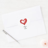 Hart in hart, pas met uw eigen tekst aan, sticker (Envelop)