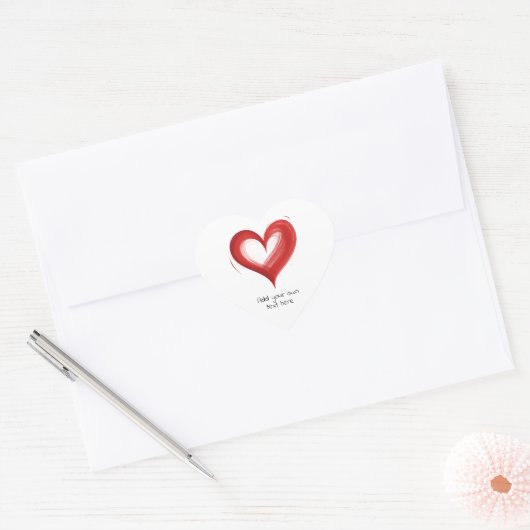 Hart in hart, personaliseer met je eigen tekst, sticker (Envelop)