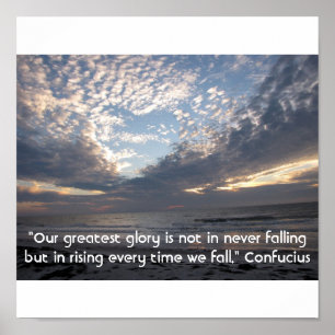 Hart in het Inspirerend Poster van wolken