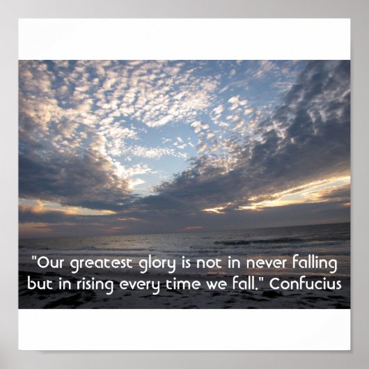 Hart in het Inspirerend Poster van wolken (Voorkant)