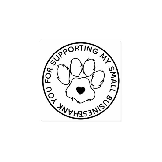 Hart in het midden van de hondenpoot rubberstempel (Afrduk)