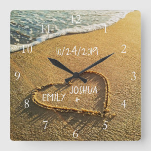 Hart in het Uitzicht van de Zandbeug Tropische Oce Vierkante Klok