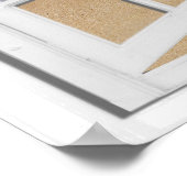 Hart in het venster Zand Faux Beach Uitzicht Poster (Hoek)