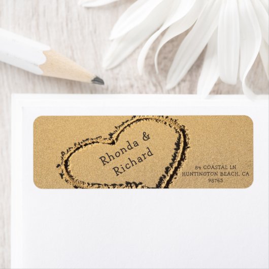 Hart in het Zand Beach Bruiloft Etiket (Insitu)