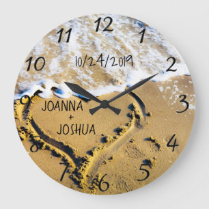 Hart in het Zand Beach Tropical Ocean Uitzicht Cus Grote Klok