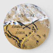 Hart in het Zand Beach Tropical Ocean Uitzicht Cus Grote Klok (Voorkant)