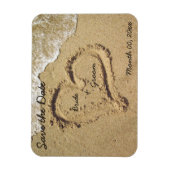 Hart in het Zand Bewaar de datum Magneten (Verticaal)