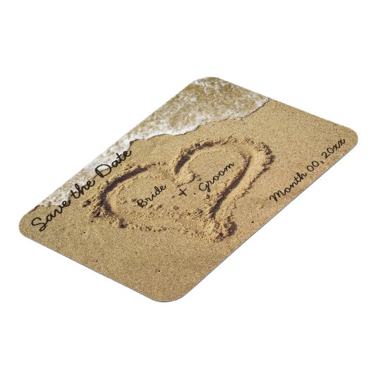 Hart in het Zand Bewaar de datum Magneten (Linkerzijde)