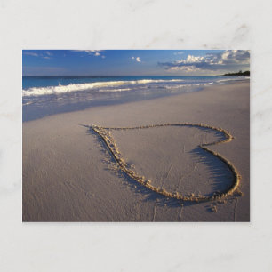 hart in het zand briefkaart