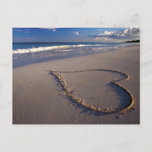 hart in het zand briefkaart (Voorkant)